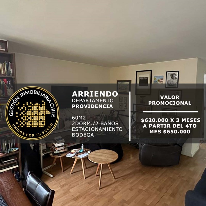 departamento en arriendo en Providencia