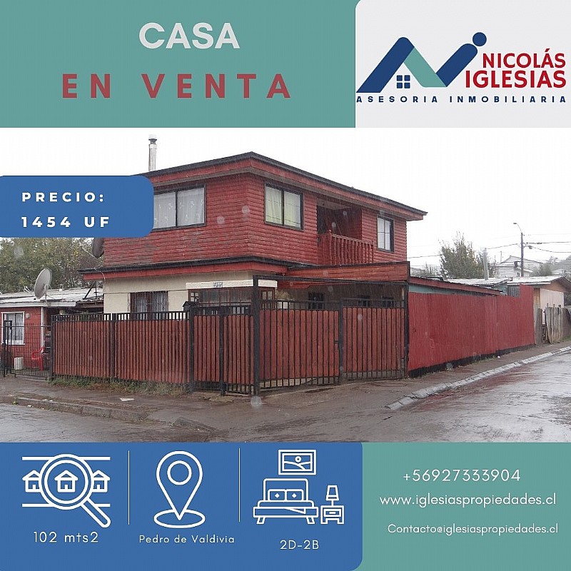 Casa en Venta en Temuco 2 dormitorios 2 baños / Gestión y Propiedad